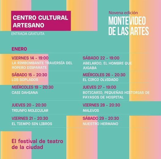 cronograma montevideo de las artes