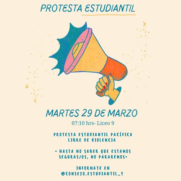 protesta liceo 9 afiche convocatoria