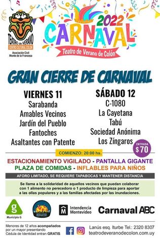 Afiches 2022 cierre de carnaval 2022