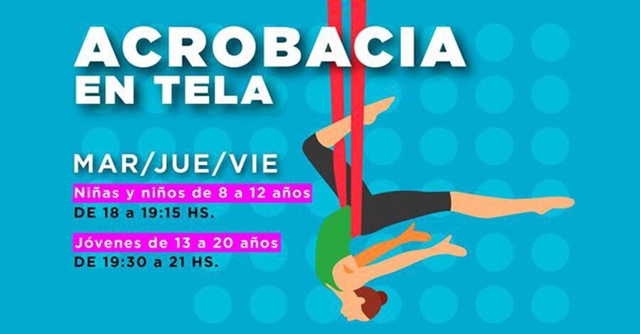 Acrobacia en tela en el Polidepotivo