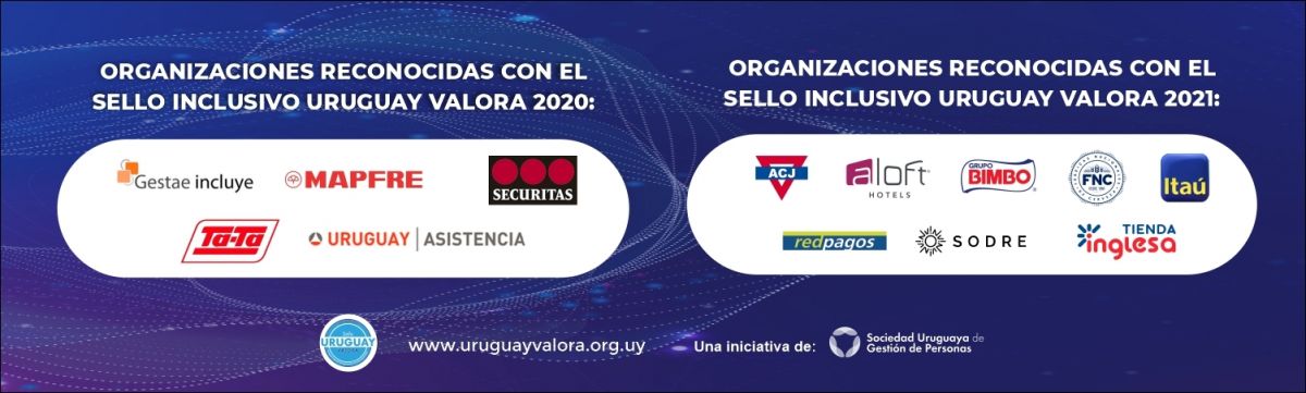Organizaciones reconocidas con el sello inclusivo URUGUAY VALORA 2020 Y 2021