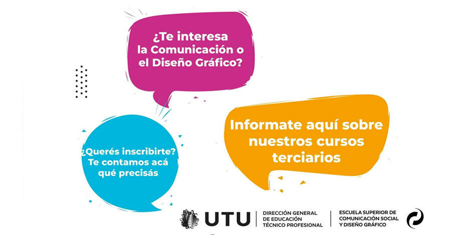 Inscripciones abiertas para los cursos de Comunicación Social y Diseño Gráfico en la UTU