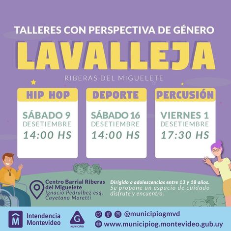 talleres para adolescente en barrio Lavalleja