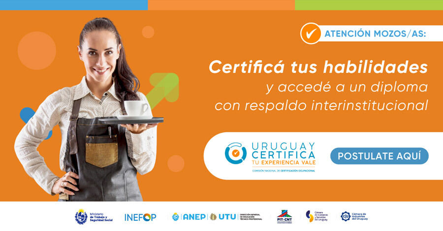 Uruguay Certifica a mozos/as