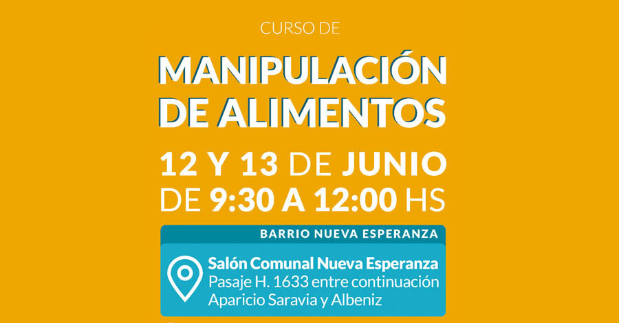 Curso de manipulación de alimentos en el Salón Comunal Nueva Esperanza