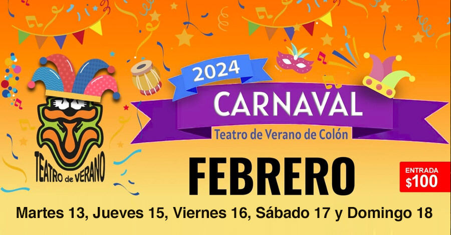 Programación para los días 13, 15, 16, 17 y 18 de Febrero en el Teatro de Verano de Colón