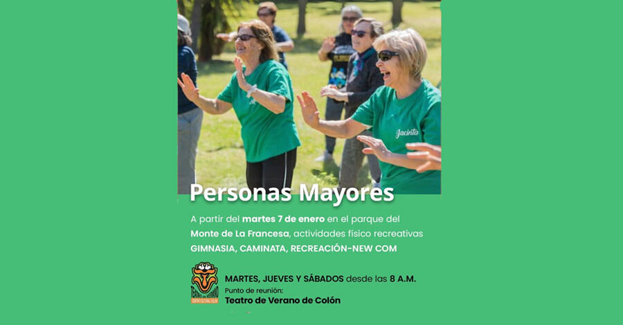 Gimnasia para personas mayores en el Monte de la Francesa