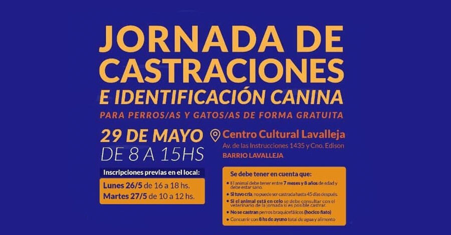 Jornada de Castraciones gratuitas en el Centro Cultural Lavalleja