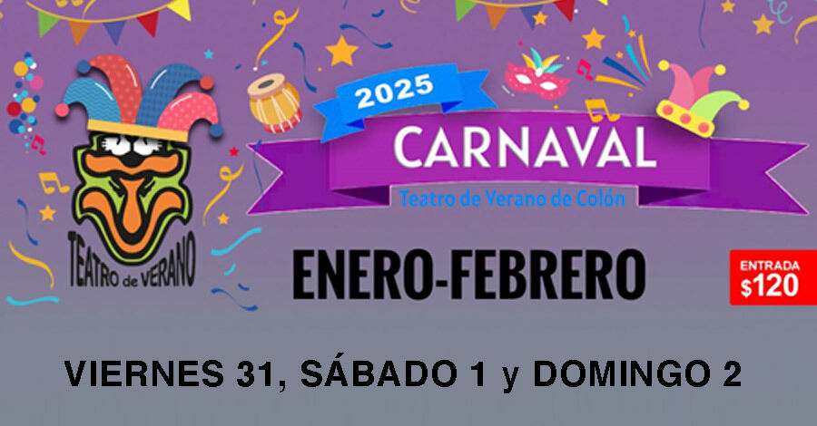 Programación para los días viernes 31, sábado 1 y domingo 2 en el Teatro de Verano de Colón