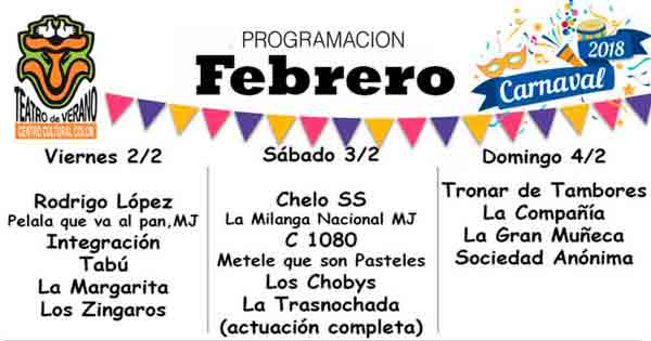 Carnaval 2018 2 3 y 4 de febrero