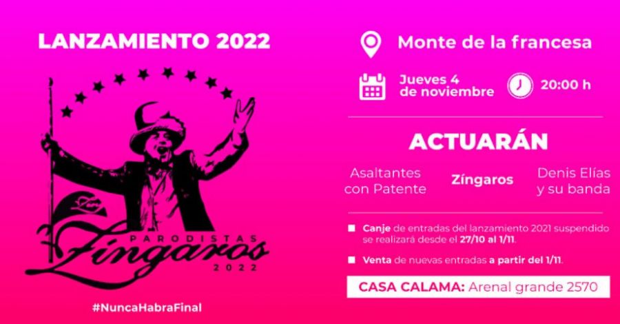 Lanzamiento de Zingaros del carnaval 2022