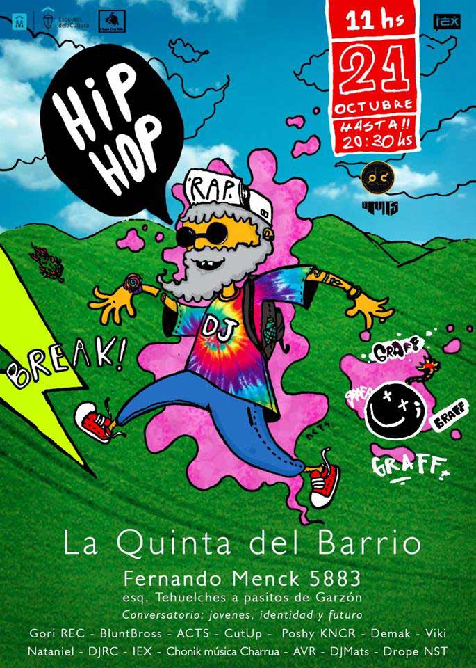 afiche encuentro en la quinta del barrio