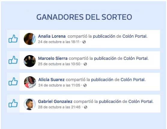 GANADORES DEL SORTEO