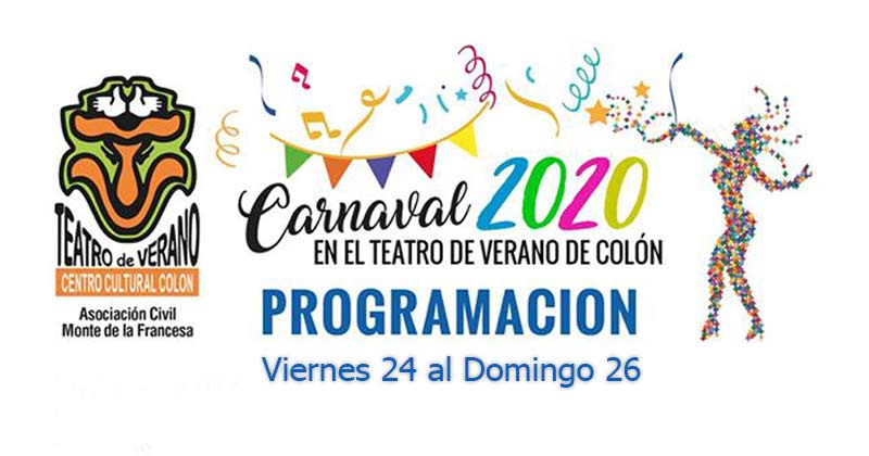 Programacion carnaval 2020 del 24 al 26 de enero