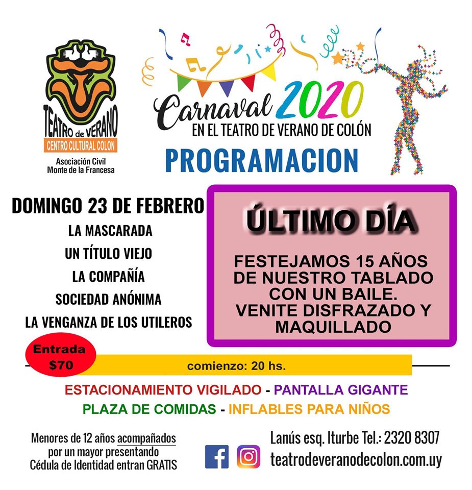 afiche ultimo dia del carnaval 2020