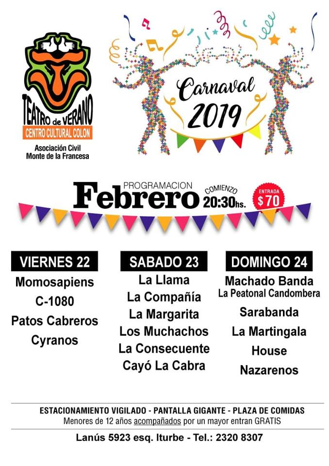 afiche viernes 22 sabado 23 y domingo 24