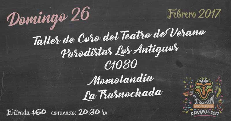 pizarron carnaval domingo 26 de febrero