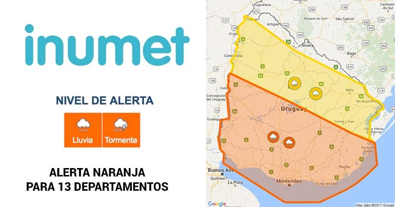 INUMET alerta naranja 11 2017