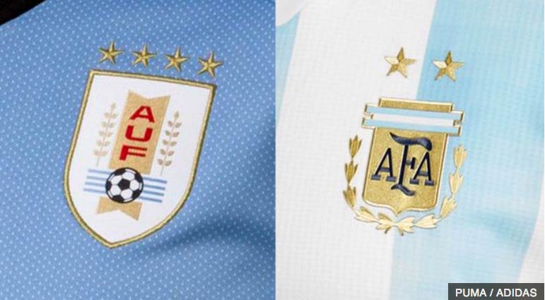 el escudo de Uruguay tiene cuatro estrellas y el de Argentina solo dos
