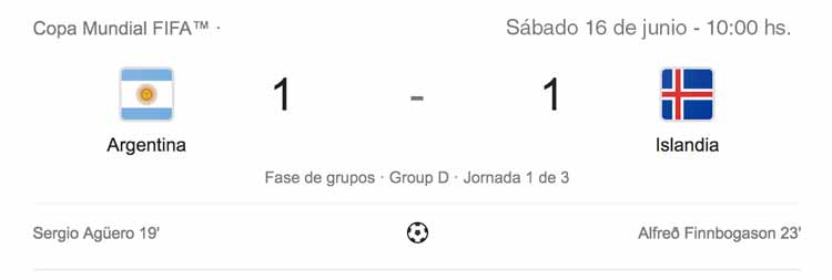 Argentina vs Islandia