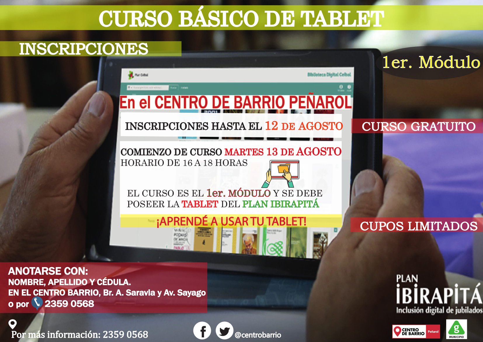 Curso basico de tablet afiche