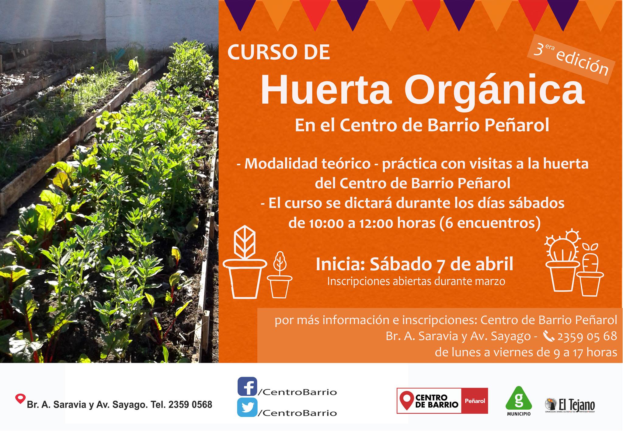 afiche curso de huerta