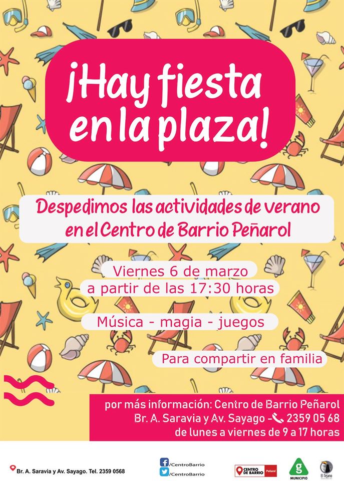 afiche fiesta en el centro de barrio 2020