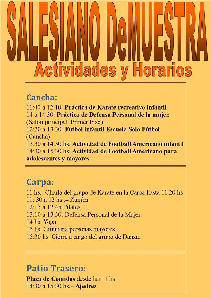 afiche horarios