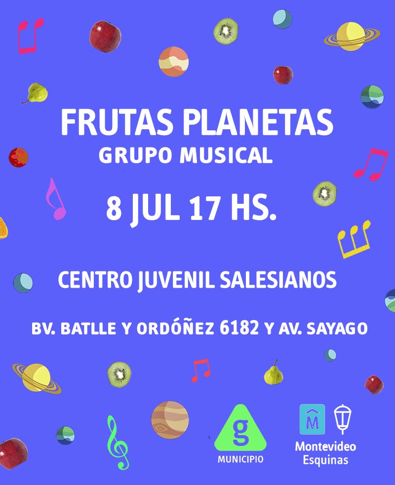 afiche frutas planetas