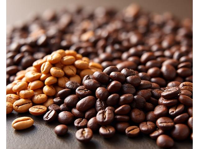 Variedad de granos de café de diferentes orígenes